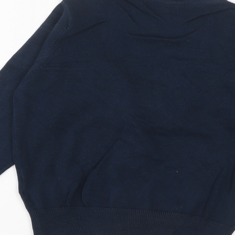 Marks & Spencer Womens Black V-Neck Cotton Pullover Jumper Size M