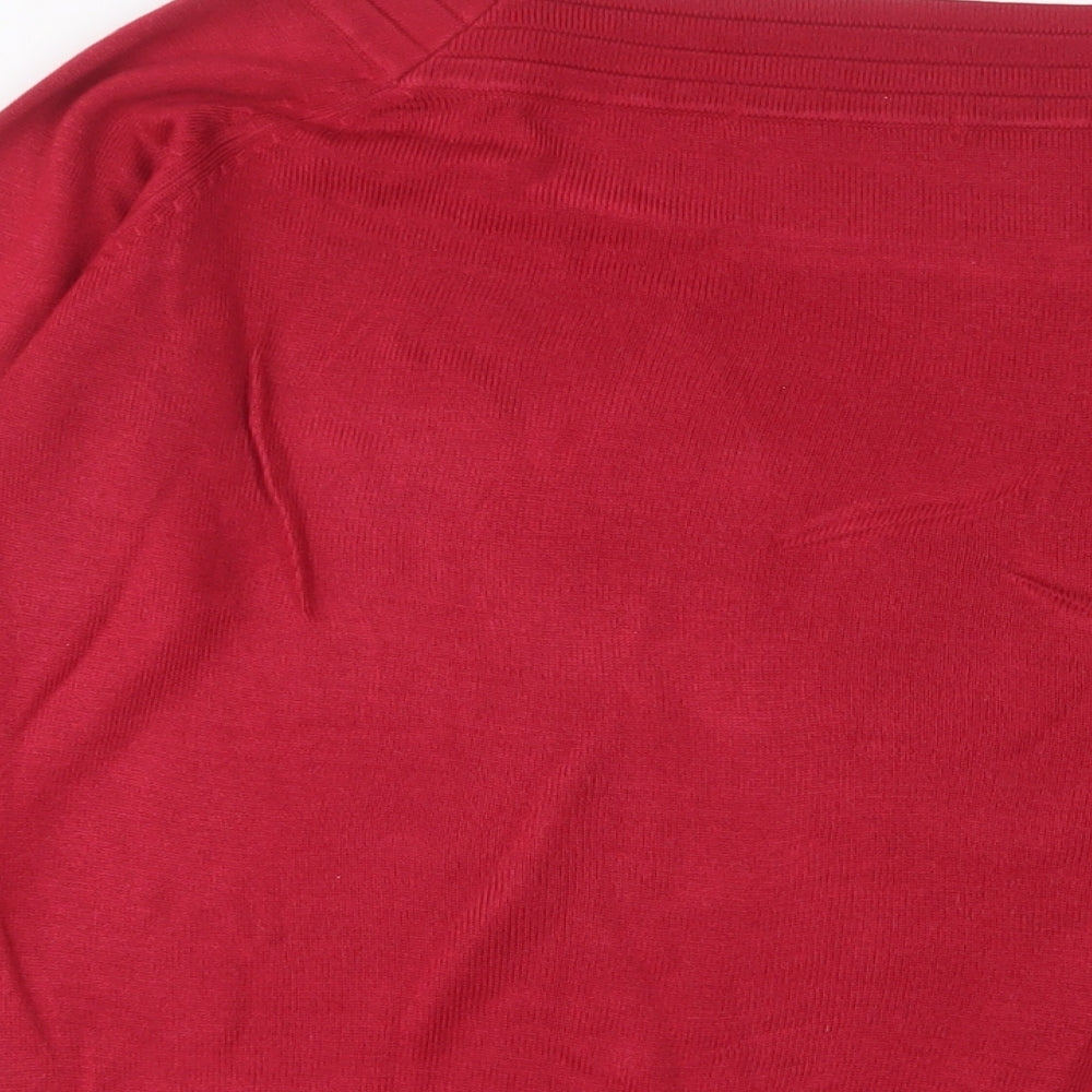 Marks & Spencer Womens Pink Boat Neck Acrylic Pullover Jumper Size M - Buttons