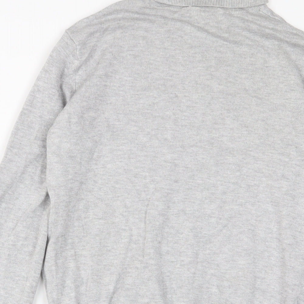H&M Womens Grey Roll Neck Viscose Pullover Jumper Size XS