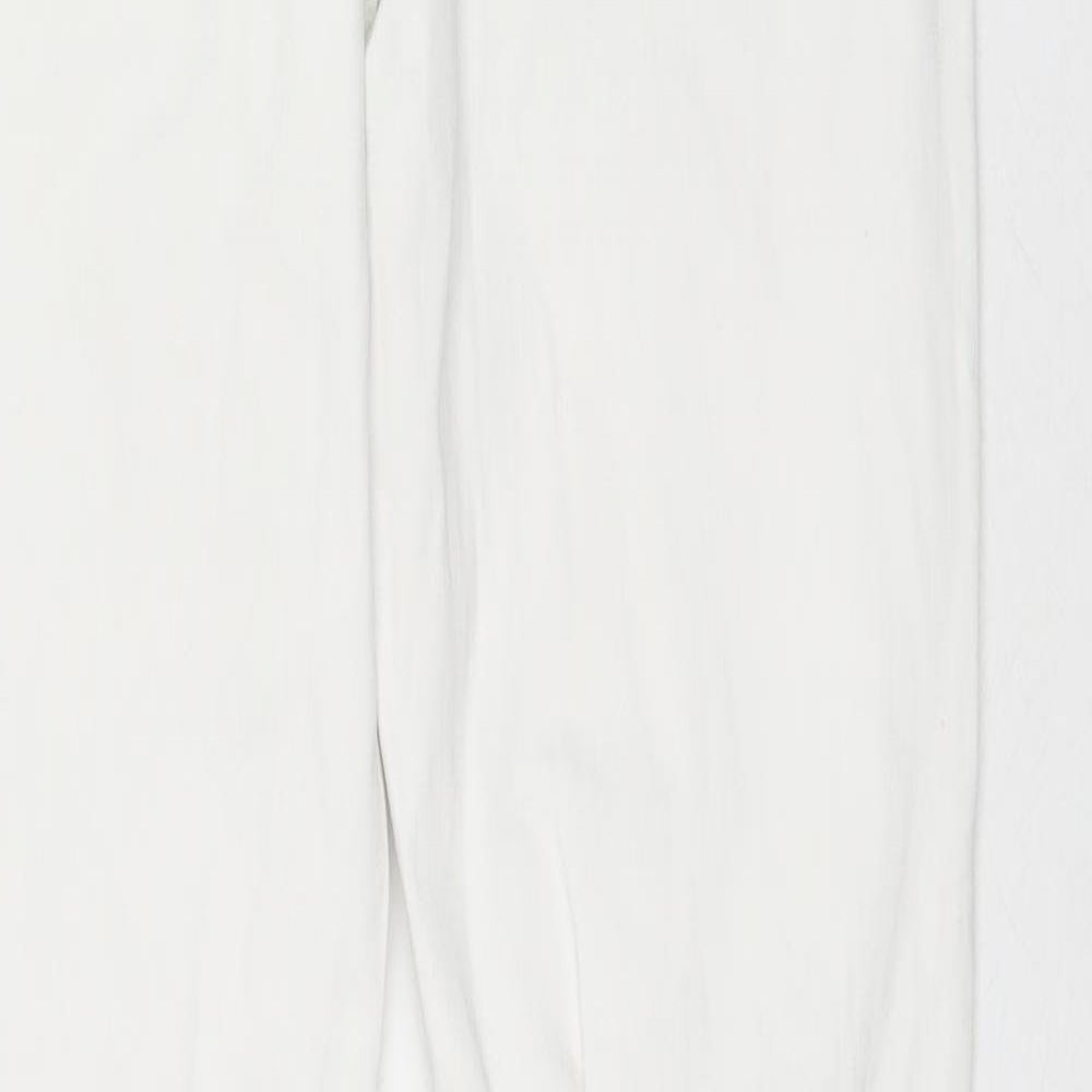 Marks and Spencer Womens White Cotton Skinny Jeans Size 12 L31 in Regular Zip