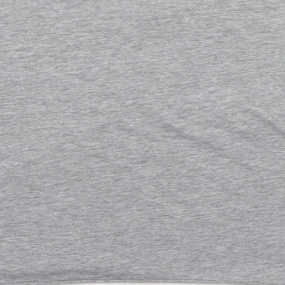 Lefties Womens Grey Polyester Cropped T-Shirt Size M Round Neck