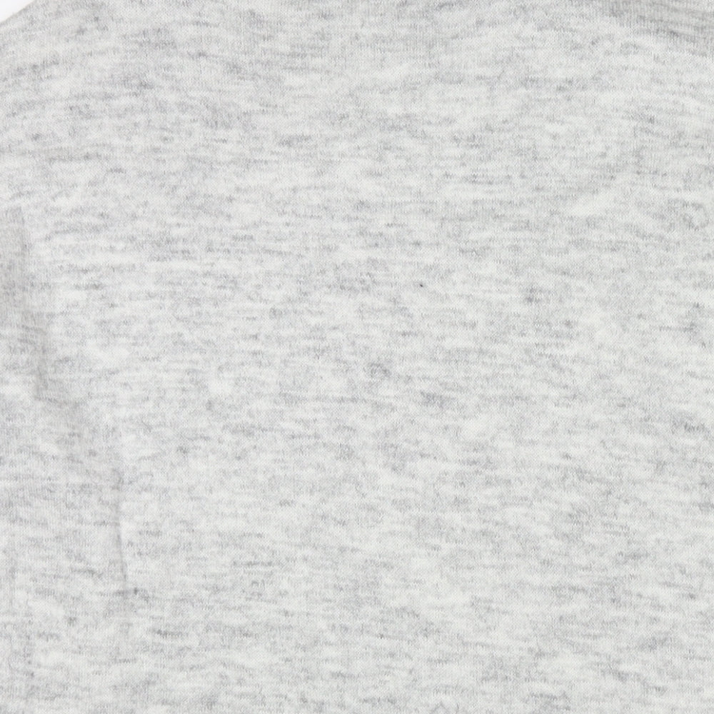 New Look Womens Grey Mock Neck Acrylic Pullover Jumper Size S