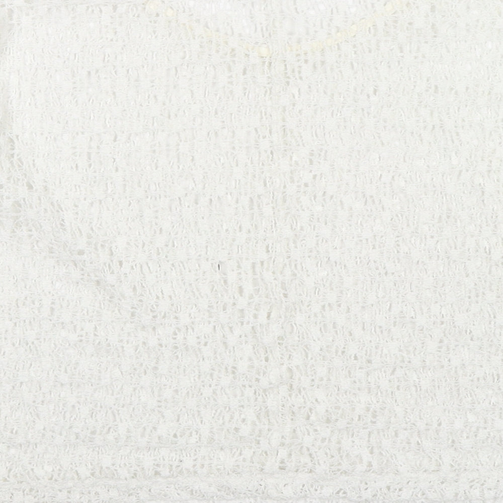 NEXT Womens White Polyester Basic Blouse Size 6 Round Neck