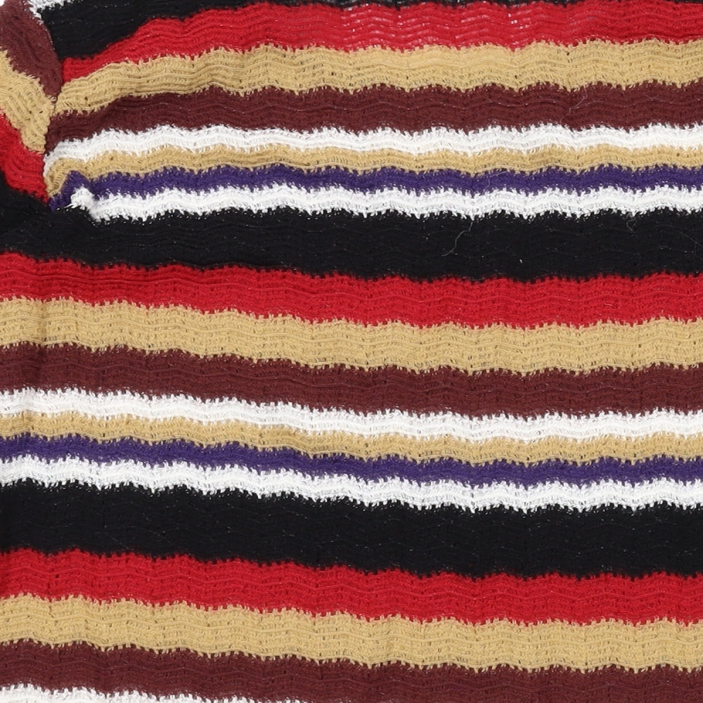 Damart Womens Multicoloured Scoop Neck Striped Acrylic Pullover Jumper Size 10