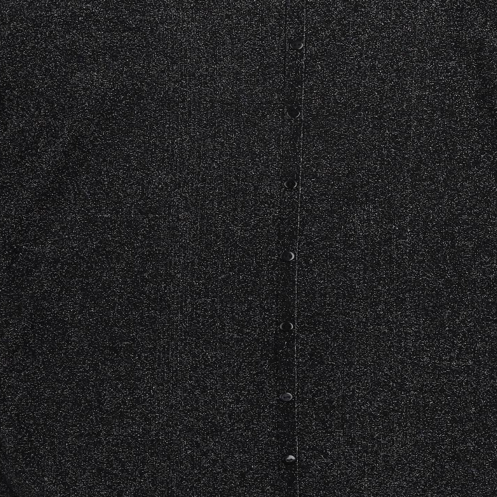 M & V Womens Black Round Neck Polyamide Pullover Jumper Size S - Pockets Glitter Size S-M