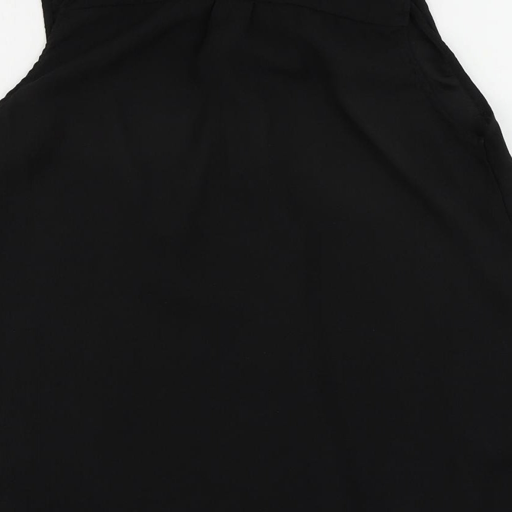 NEXT Womens Black Polyester Basic Blouse Size 6 V-Neck