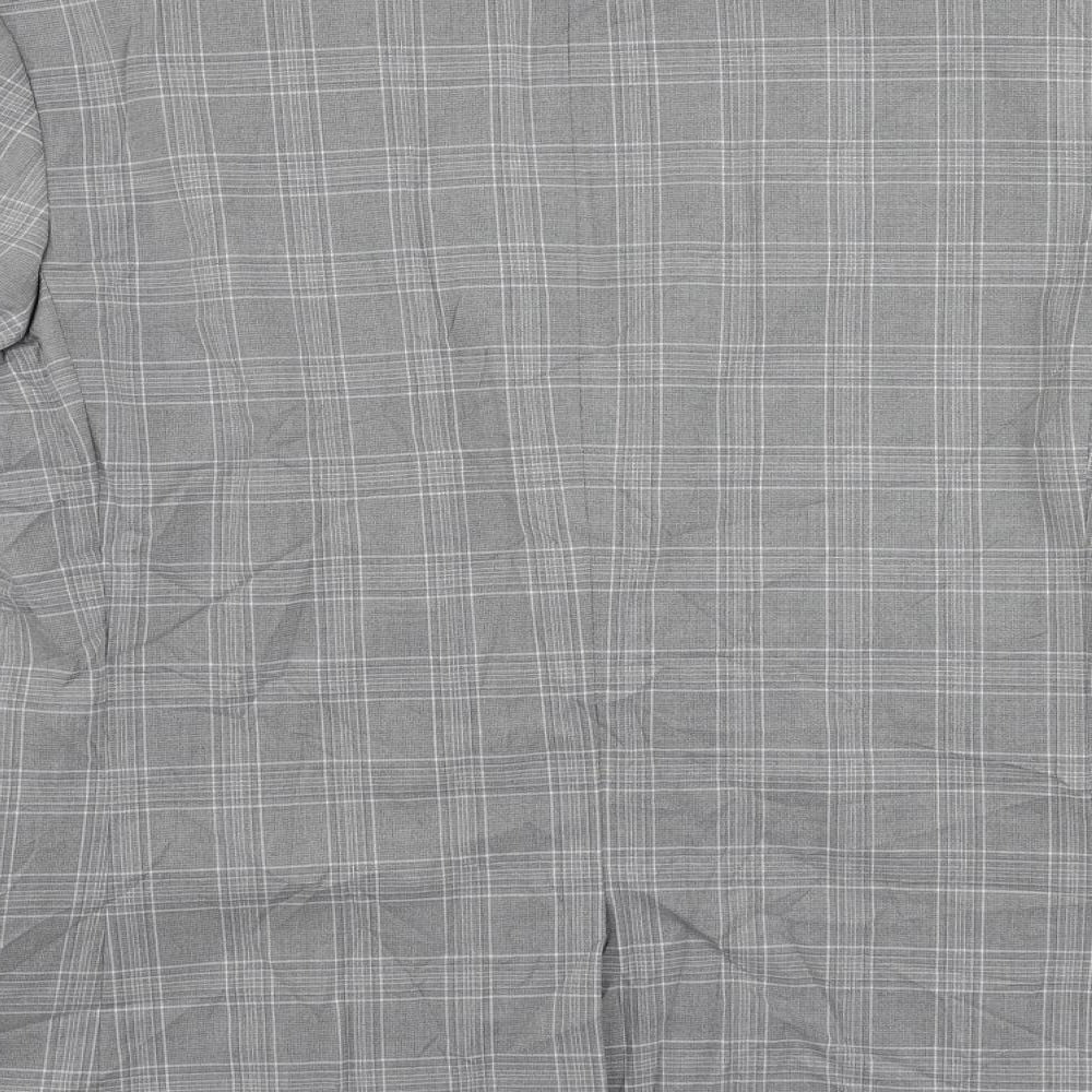 Marks & Spencer Mens Grey Plaid Polyester Jacket Suit Jacket Size 40 Regular