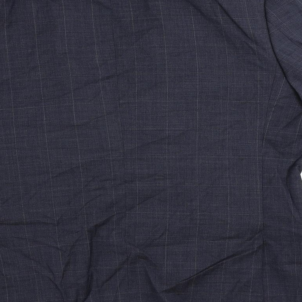 Marks & Spencer Mens Blue Check Wool Jacket Suit Jacket Size 42 Regular