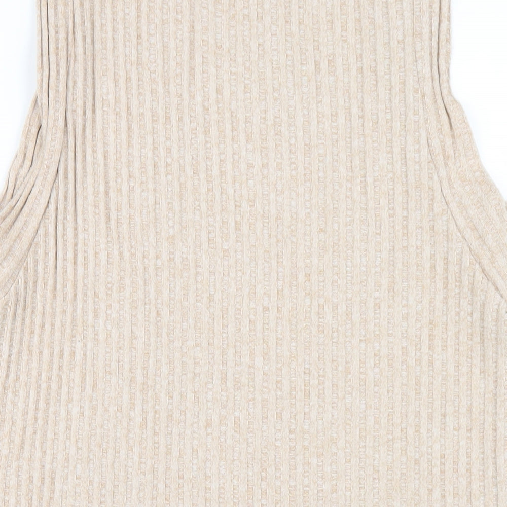 ASOS Womens Beige Polyester Mini Size 8 Boat Neck Pullover