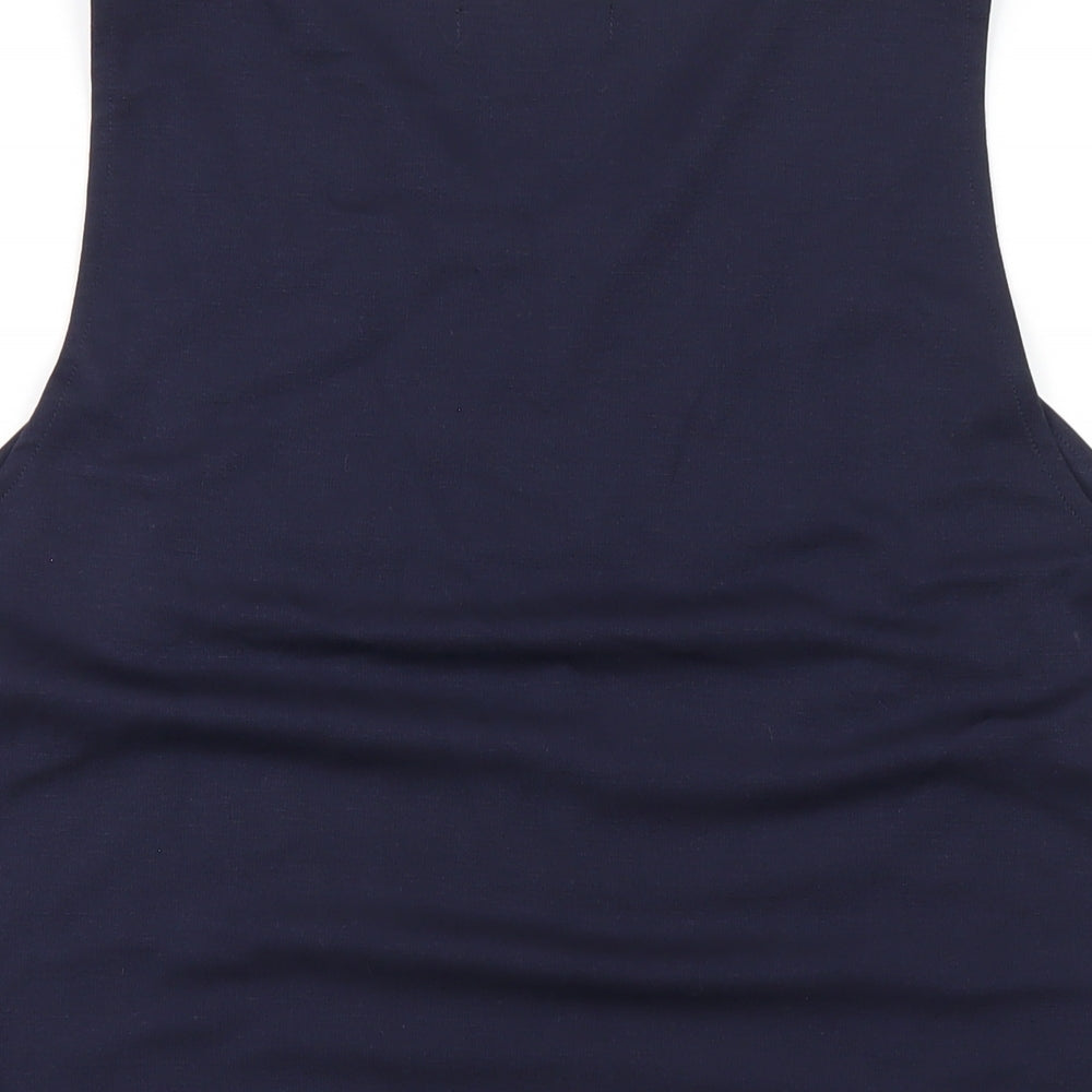 Urban Precinct Womens Blue Polyester Basic Tank Size 16 V-Neck - Tassel Hem