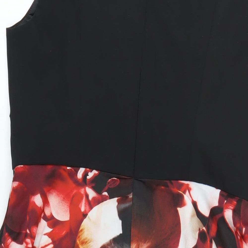 Ariella Womens Multicoloured Floral Polyester A-Line Size 16 Off the Shoulder Zip
