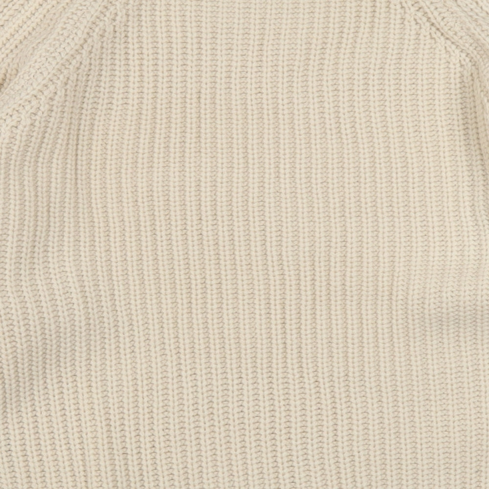 Very Womens Beige Crew Neck Acrylic Pullover Jumper Size 10