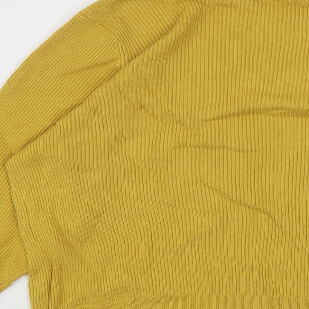 Marks & Spencer Womens Yellow Crew Neck Viscose Pullover Jumper Size 20