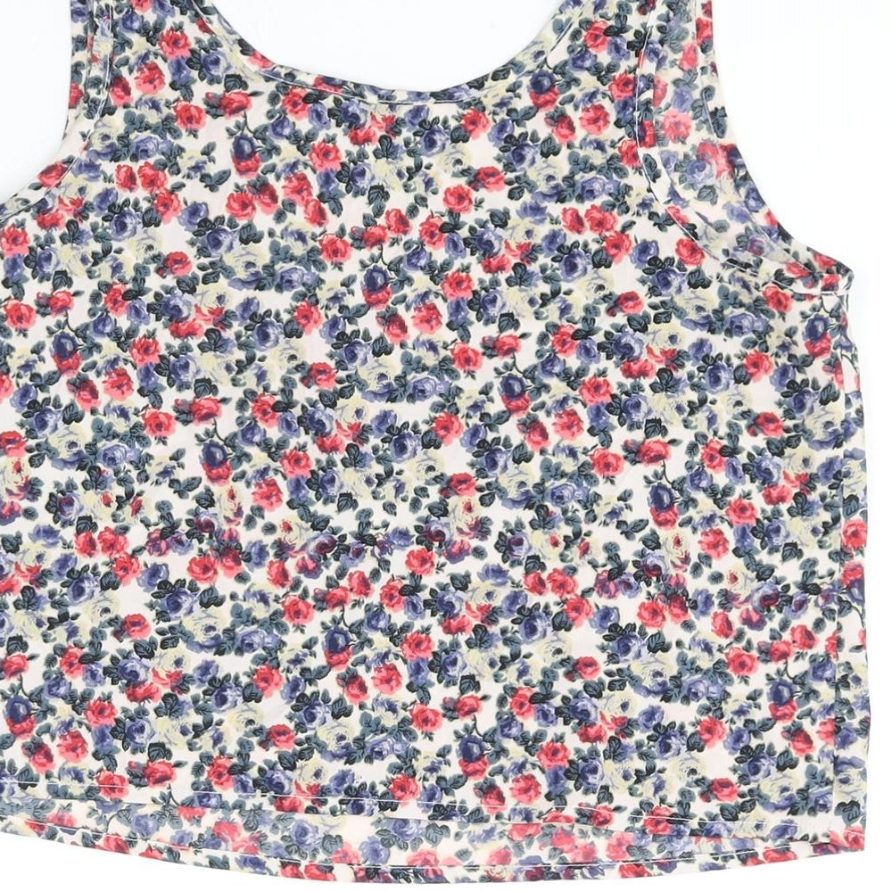 New Look Womens Multicoloured Floral Polyester Camisole Blouse Size 10 Scoop Neck