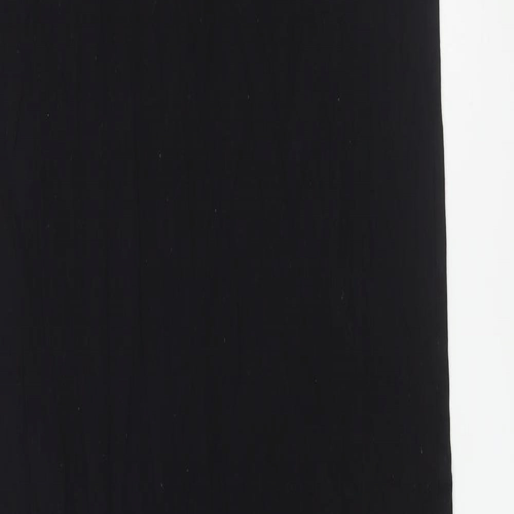 Marks & Spencer Womens Black Viscose Maxi Size 10 V-Neck Pullover
