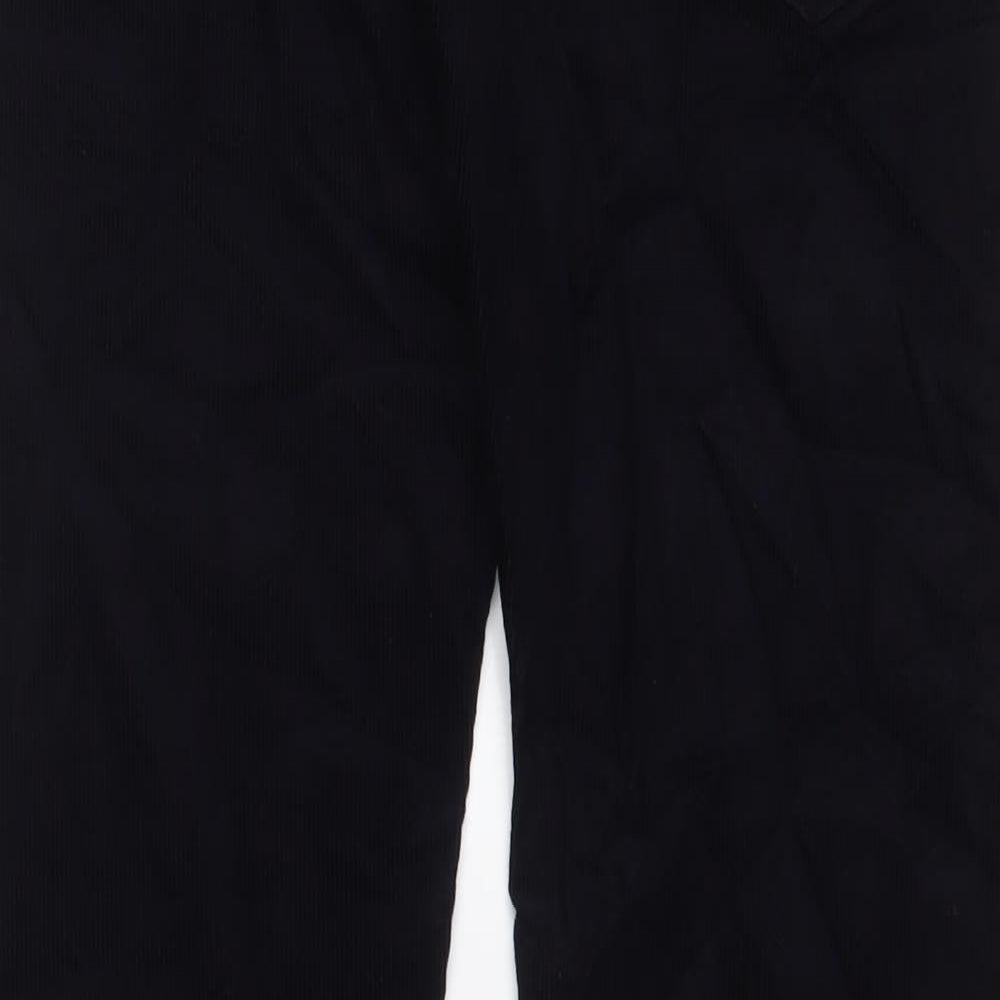 Marks & Spencer Mens Blue Cotton Trousers Size 30 in L33 in Slim Zip