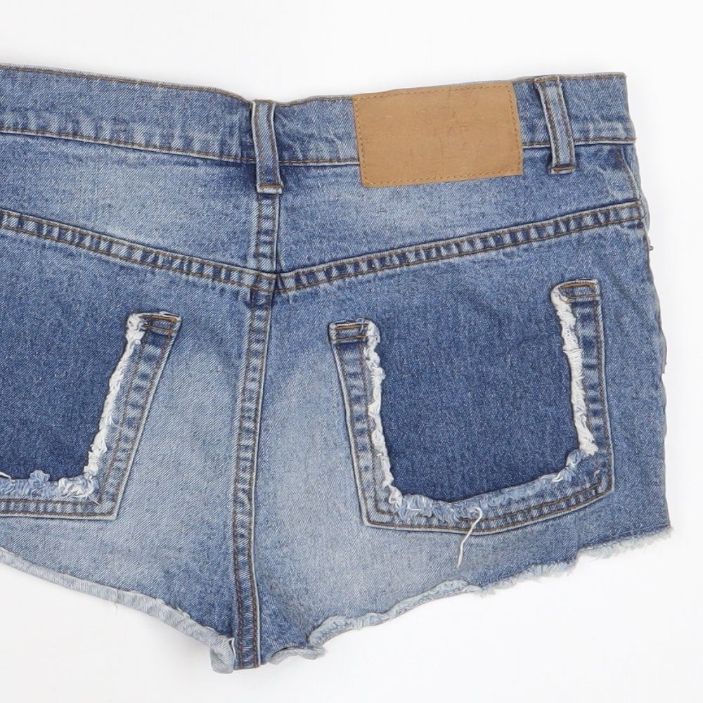Cheap Monday Womens Blue Cotton Basic Shorts Size 29 in Regular Button