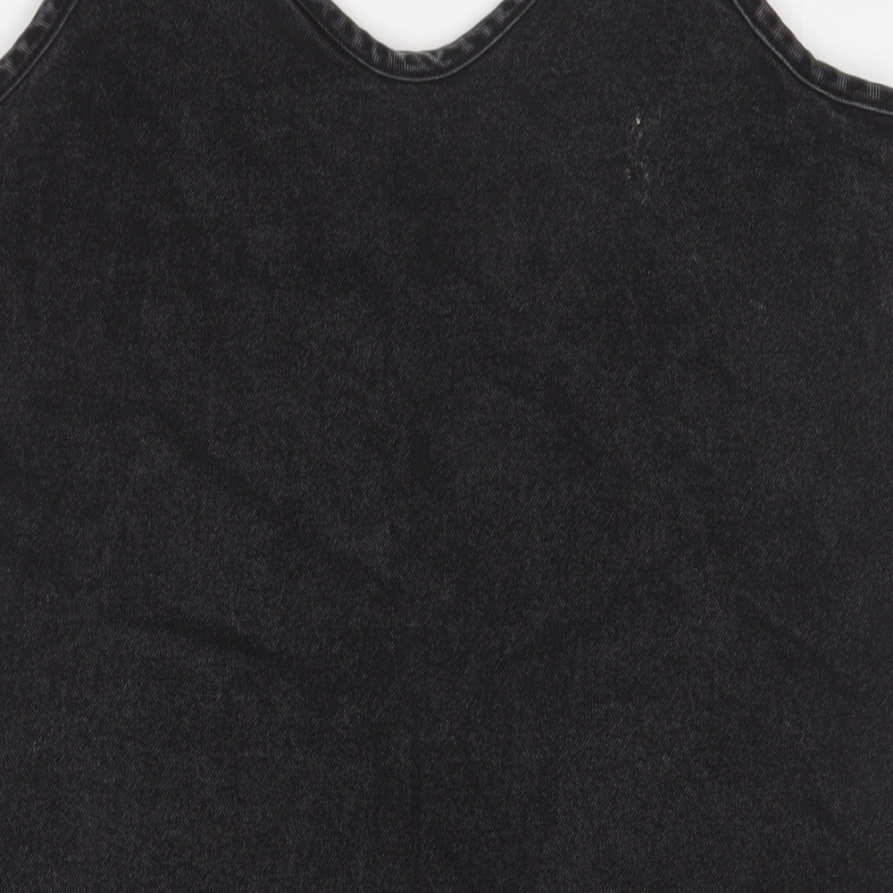 Noisy may Womens Black Cotton A-Line Size L Scoop Neck Pullover