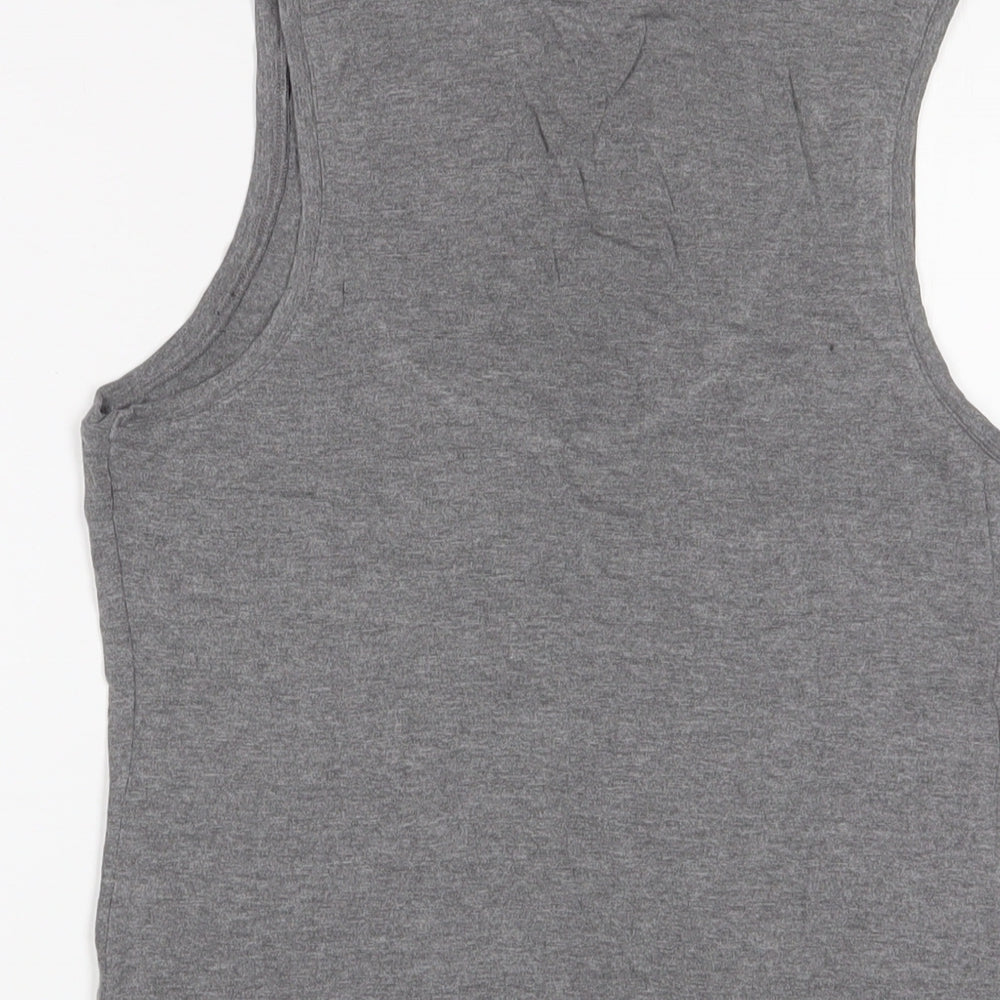 Tezenis Womens Grey Viscose Basic Tank Size L Scoop Neck