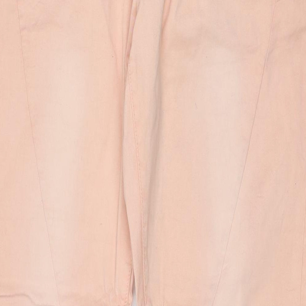 Charles Vogele Womens Beige Cotton Straight Jeans Size 14 L27 in Regular Zip