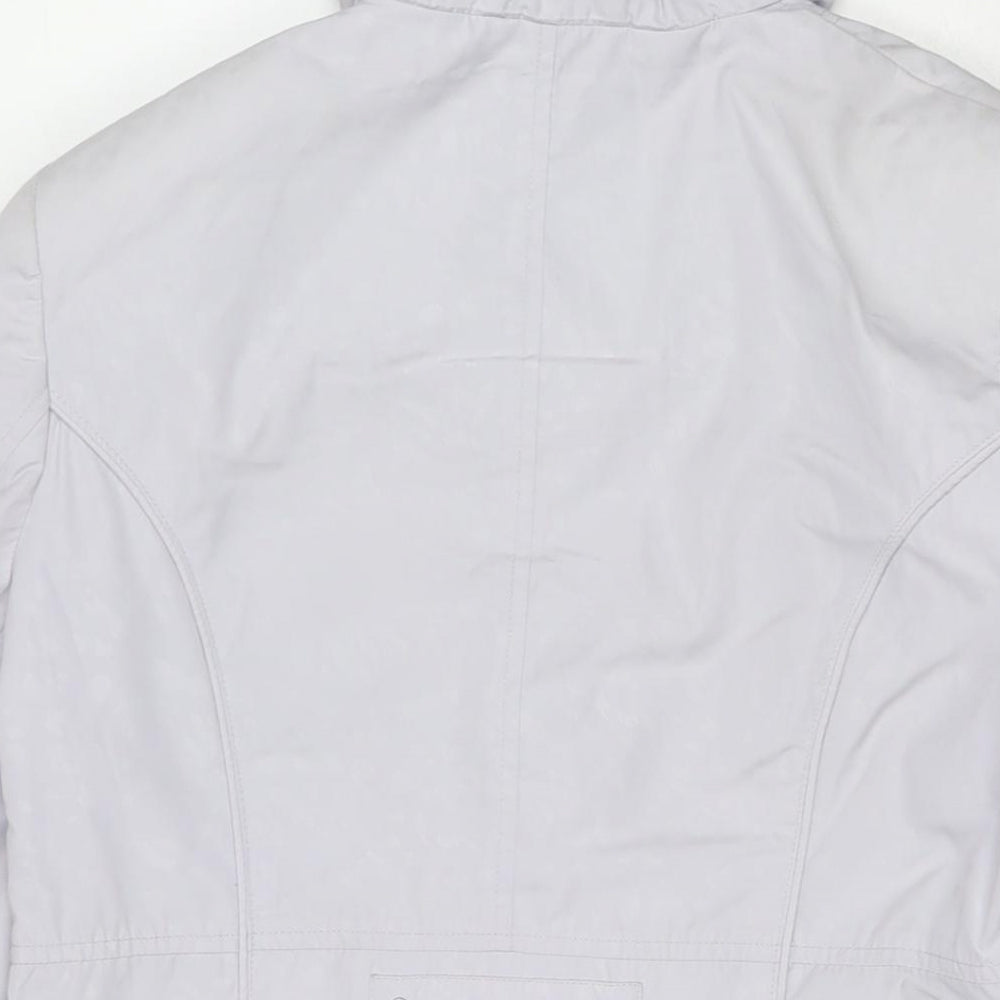 EWM Womens Grey Rain Coat Jacket Size 10 Zip