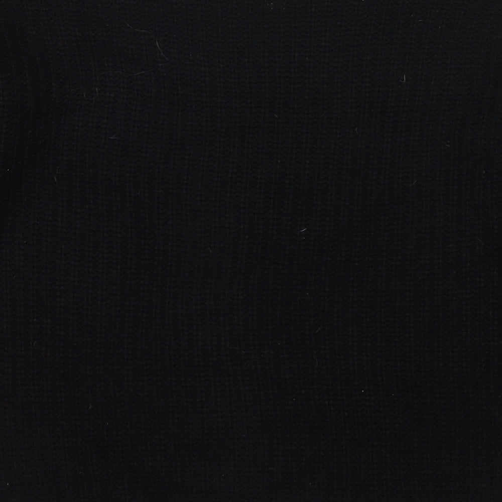 Missguided Womens Black Round Neck Acrylic Pullover Jumper Size 6
