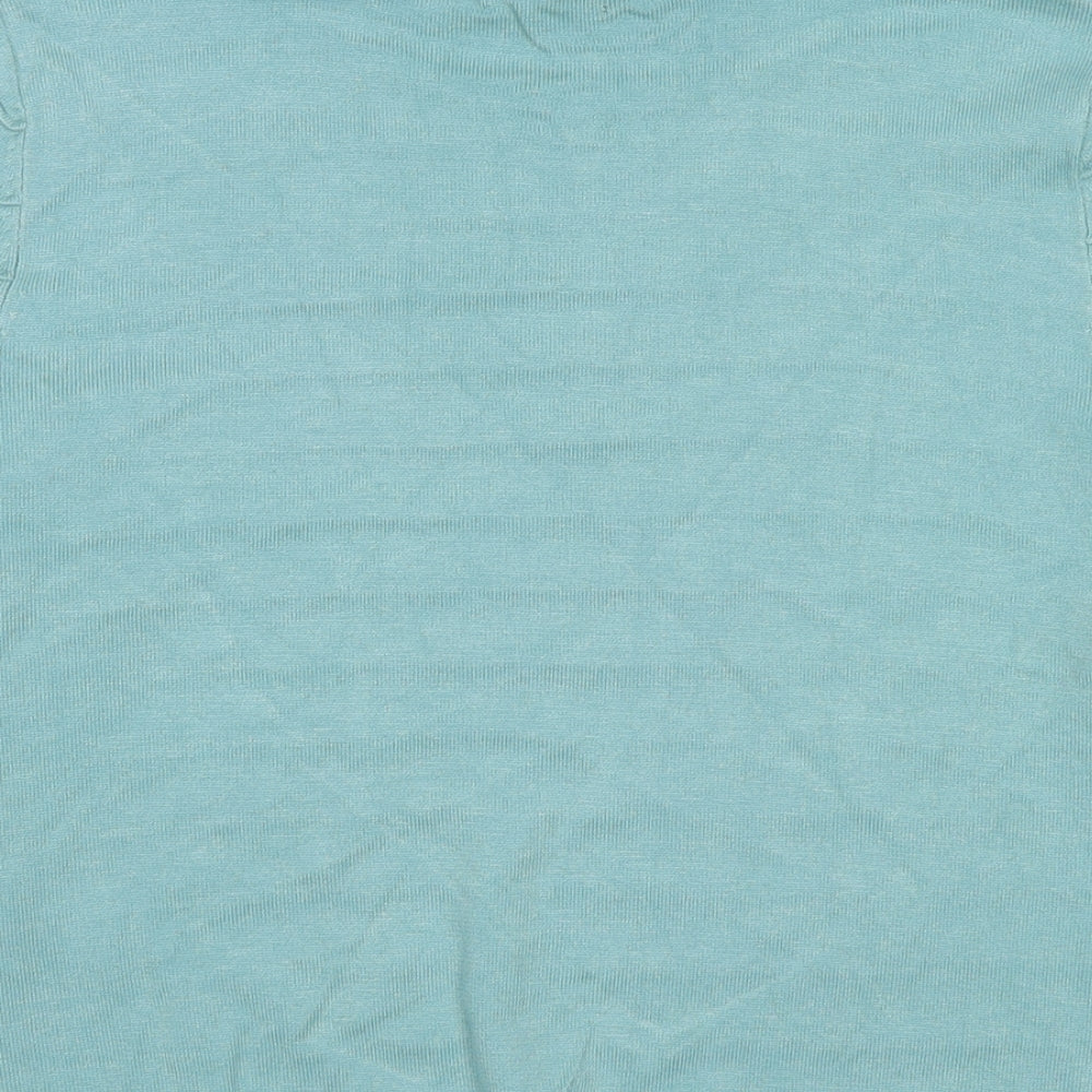 Bonmarché Womens Blue Round Neck Viscose Pullover Jumper Size M