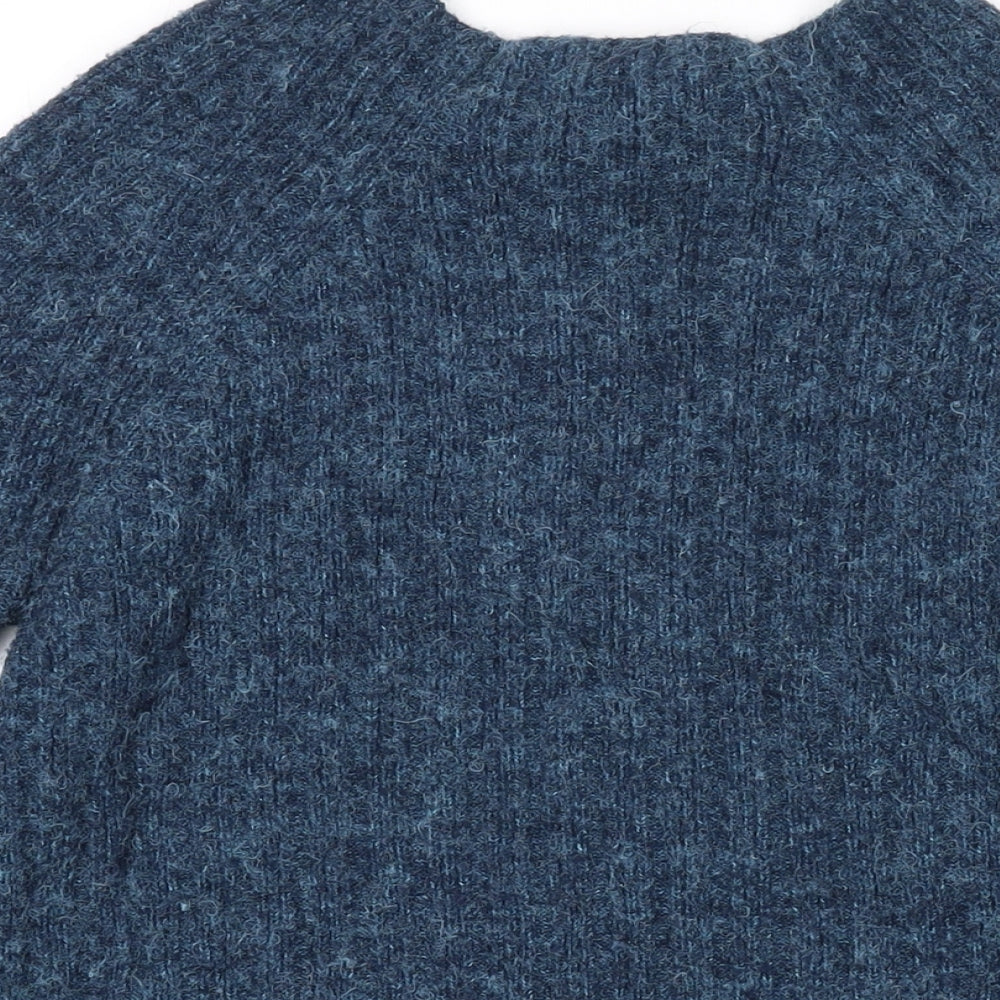 NEXT Womens Blue Boat Neck Acrylic Pullover Jumper Size 12