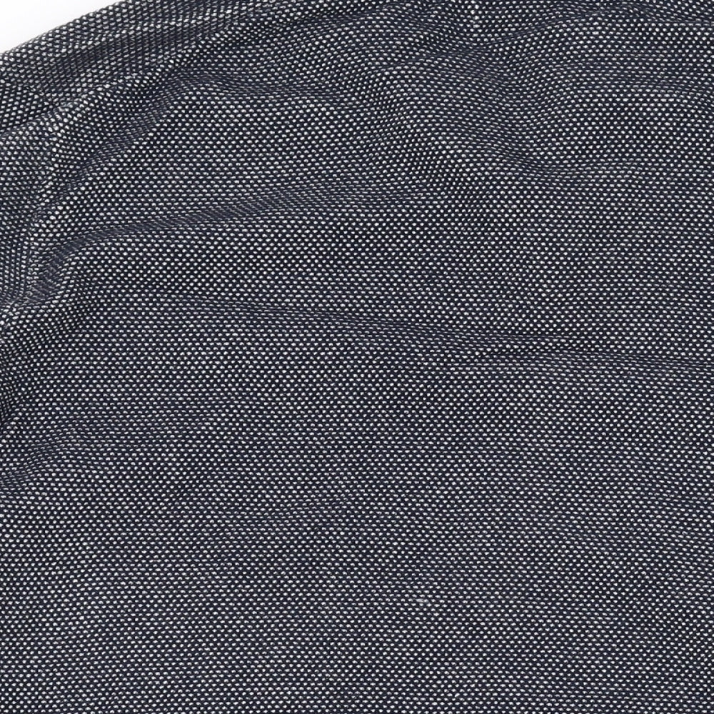 Marks & Spencer Mens Blue Collared Cotton Pullover Jumper Size XL Long Sleeve
