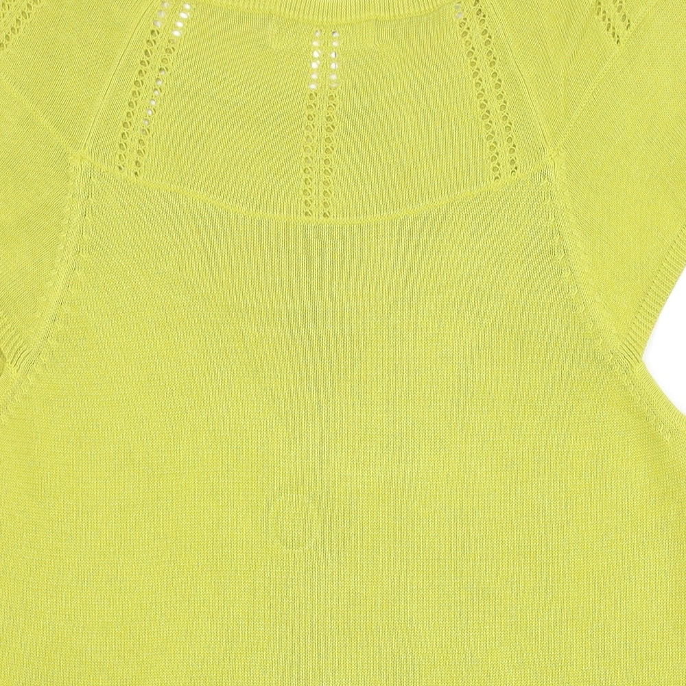 Sub-Couture Womens Green Viscose Basic T-Shirt Size 12 Round Neck