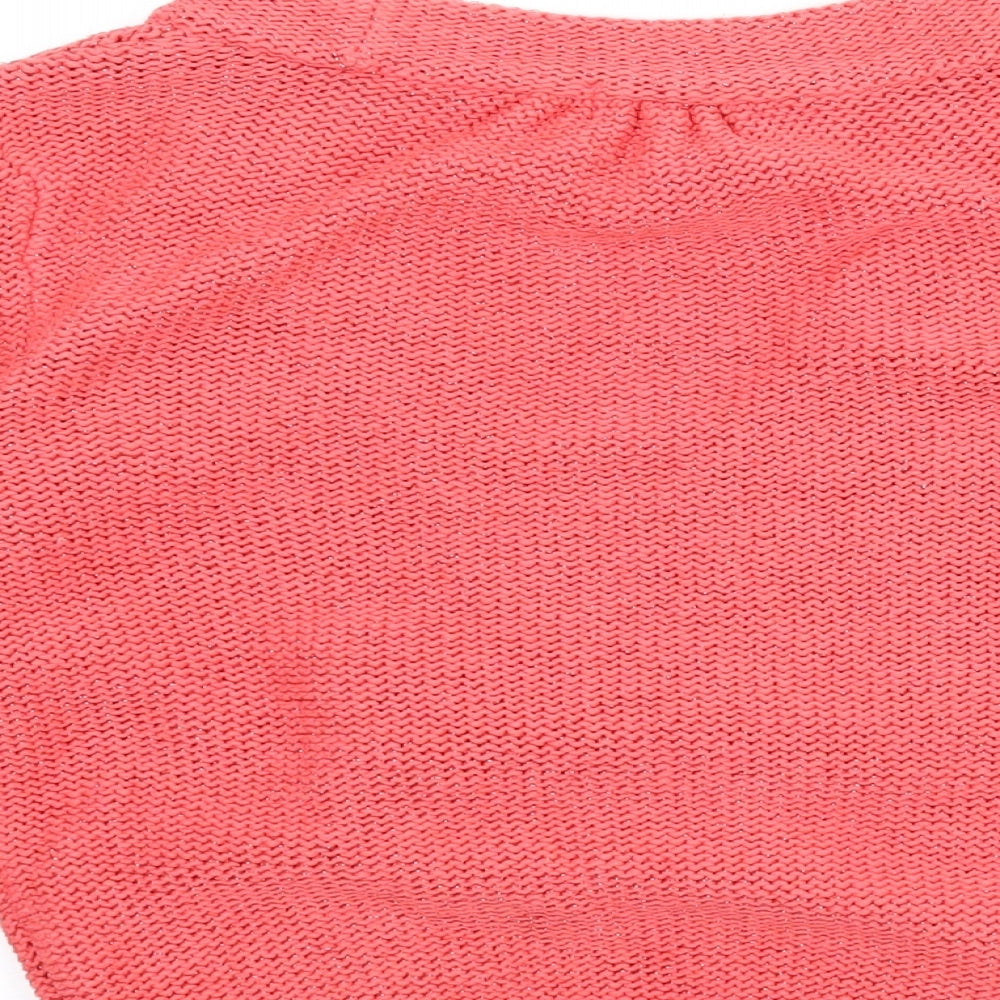 Next Womens Pink V-Neck Cotton Cardigan Jumper Size 10