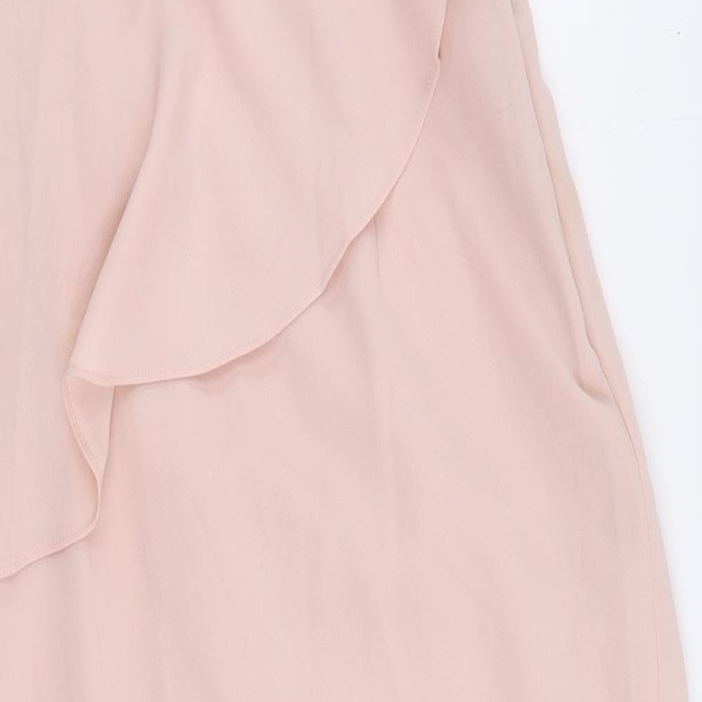 Very Womens Pink Polyester Sheath Size 14 V-Neck Zip