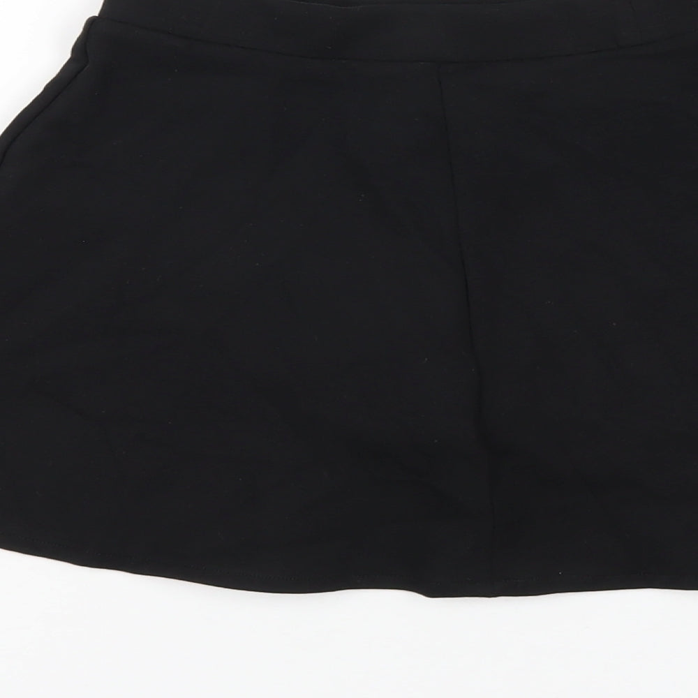 Marks & Spencer Girls Black Cotton A-Line Skirt Size 5-6 Years Regular Pull On