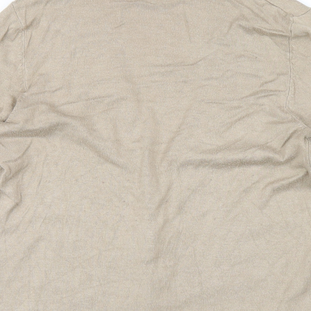 Marks & Spencer Womens Beige V-Neck Viscose Cardigan Jumper Size S