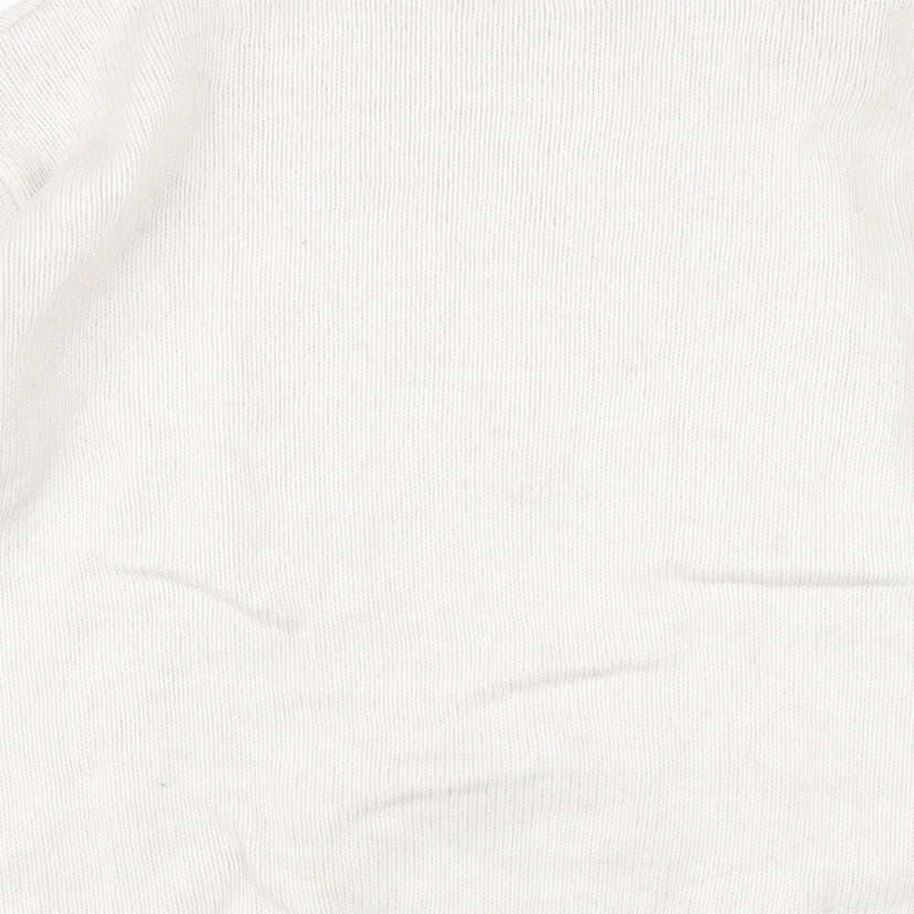 Marks & Spencer Womens Beige Round Neck Cotton Pullover Jumper Size XS