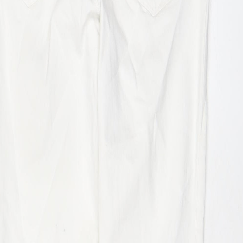 Marks and Spencer Womens White Cotton Skinny Jeans Size 10 L28 in Regular Button