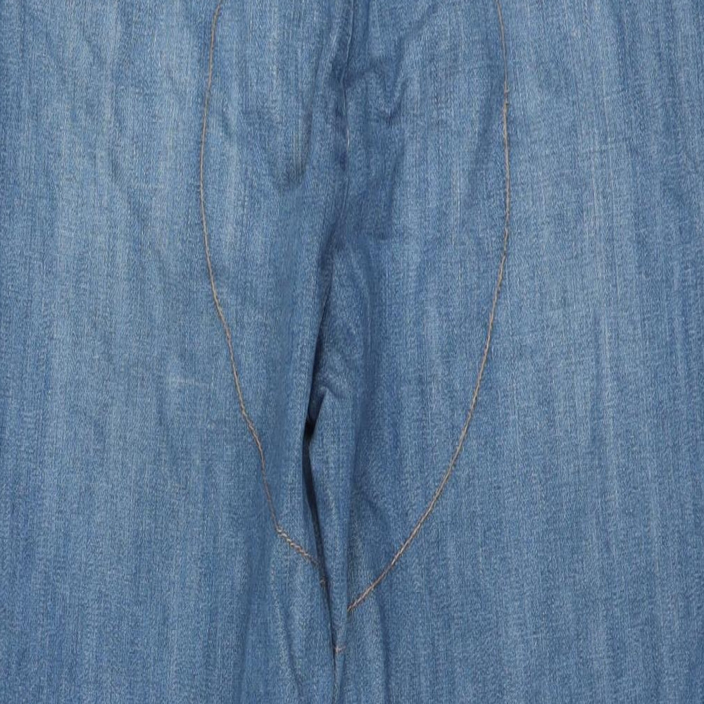 Topman Mens Blue Cotton Straight Jeans Size 32 in L26 in Regular Button