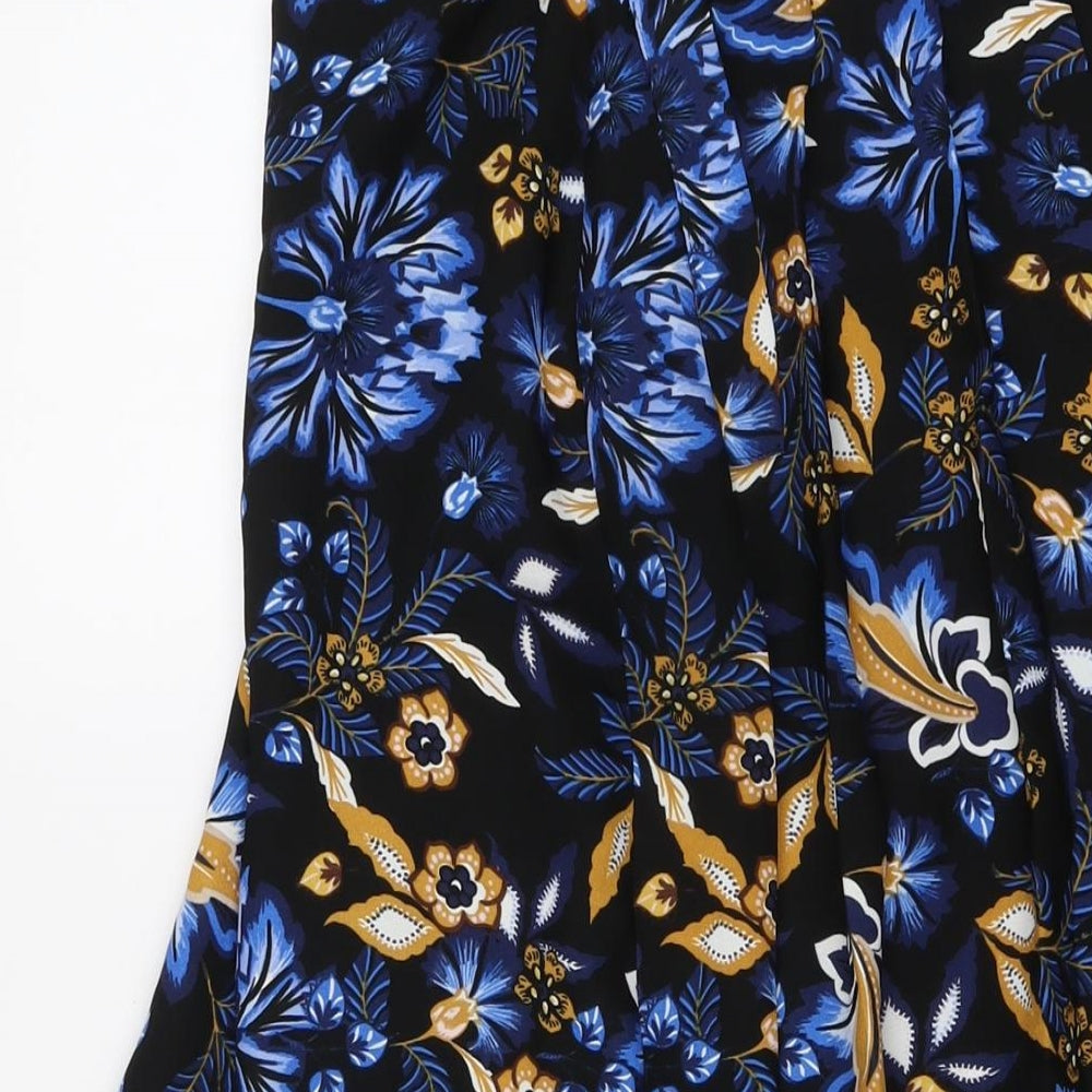 Marks & Spencer Womens Beige Floral Polyester Wrap Skirt Size 6 Tie