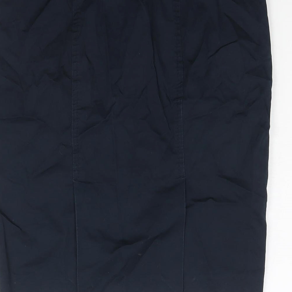 Sisley Womens Blue Cotton Straight & Pencil Skirt Size 10 Zip - Vented