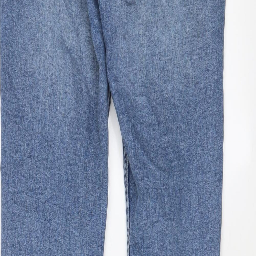 H&M Womens Blue Cotton Skinny Jeans Size 12 L29 in Regular Zip