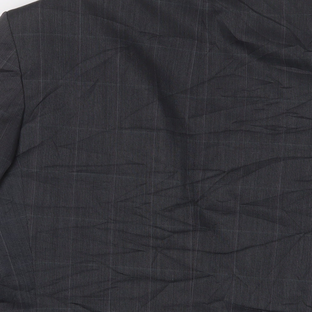 Marks & Spencer Mens Grey Plaid Polyester Jacket Suit Jacket Size 40 Regular