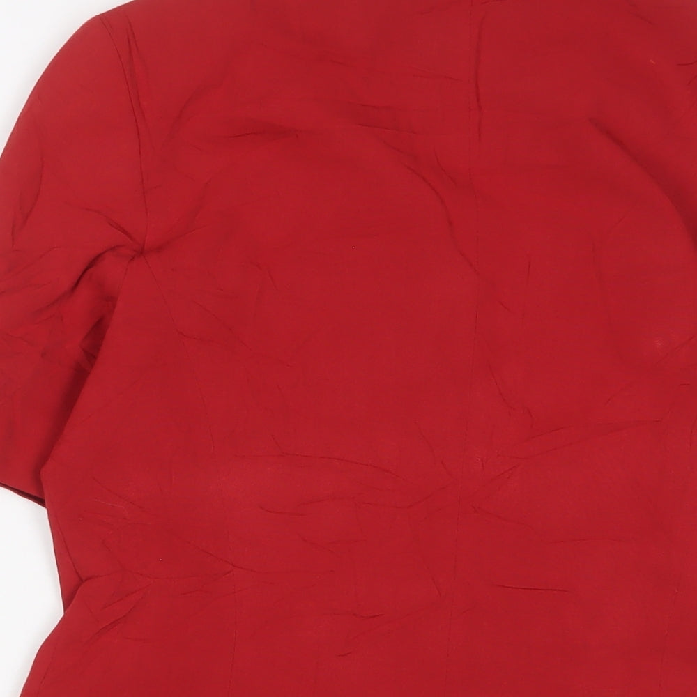 Etam Womens Red Jacket Blazer Size 12 Button