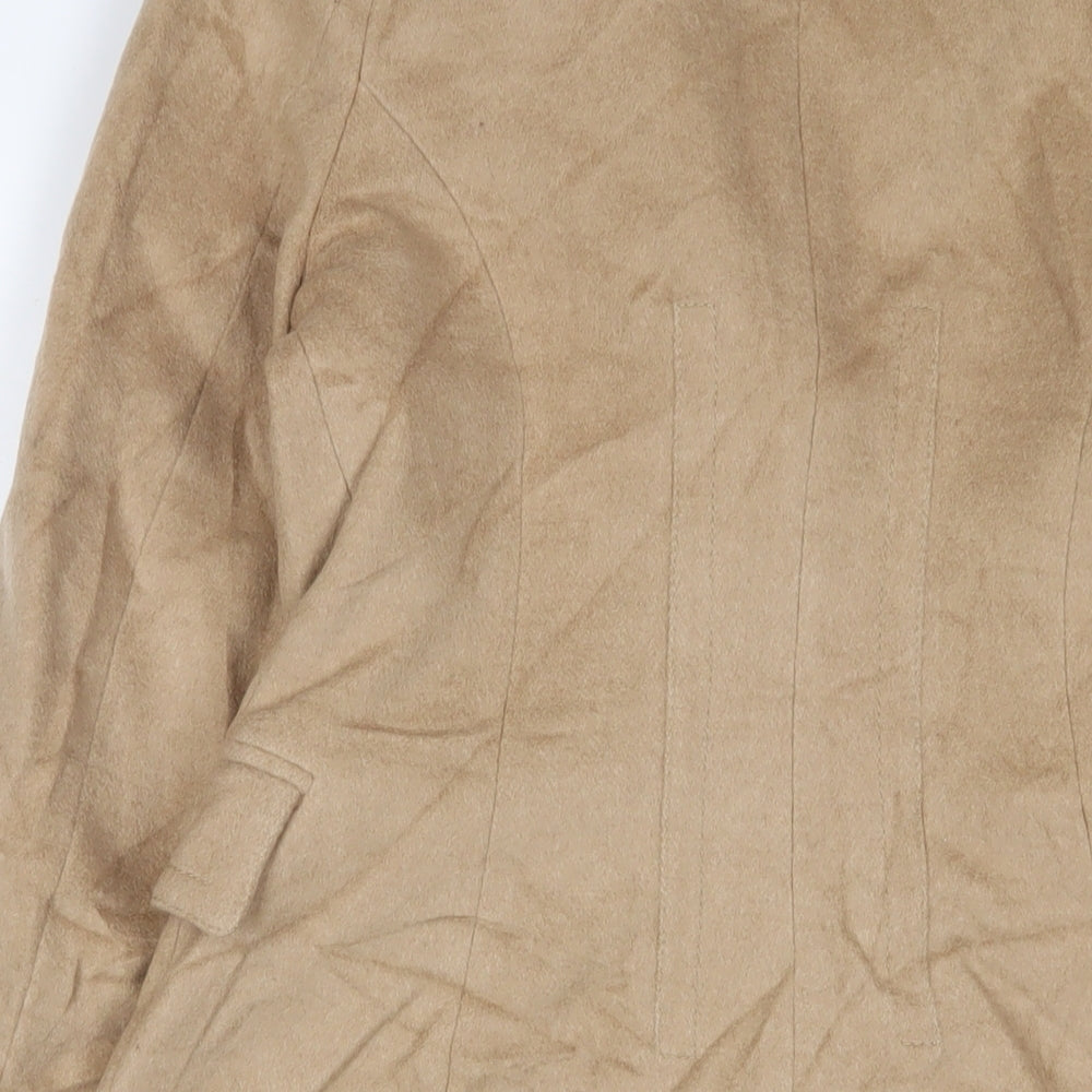 Zara Womens Brown Overcoat Coat Size M Button - Pockets