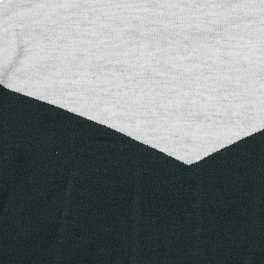 VERO MODA Womens Green Round Neck Geometric Acrylic Pullover Jumper Size XS