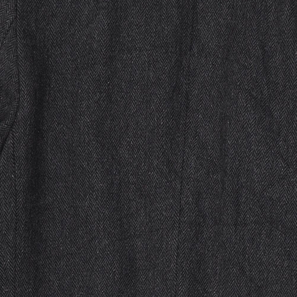 Ventuno Mens Grey Herringbone Overcoat Coat Size 44 Button