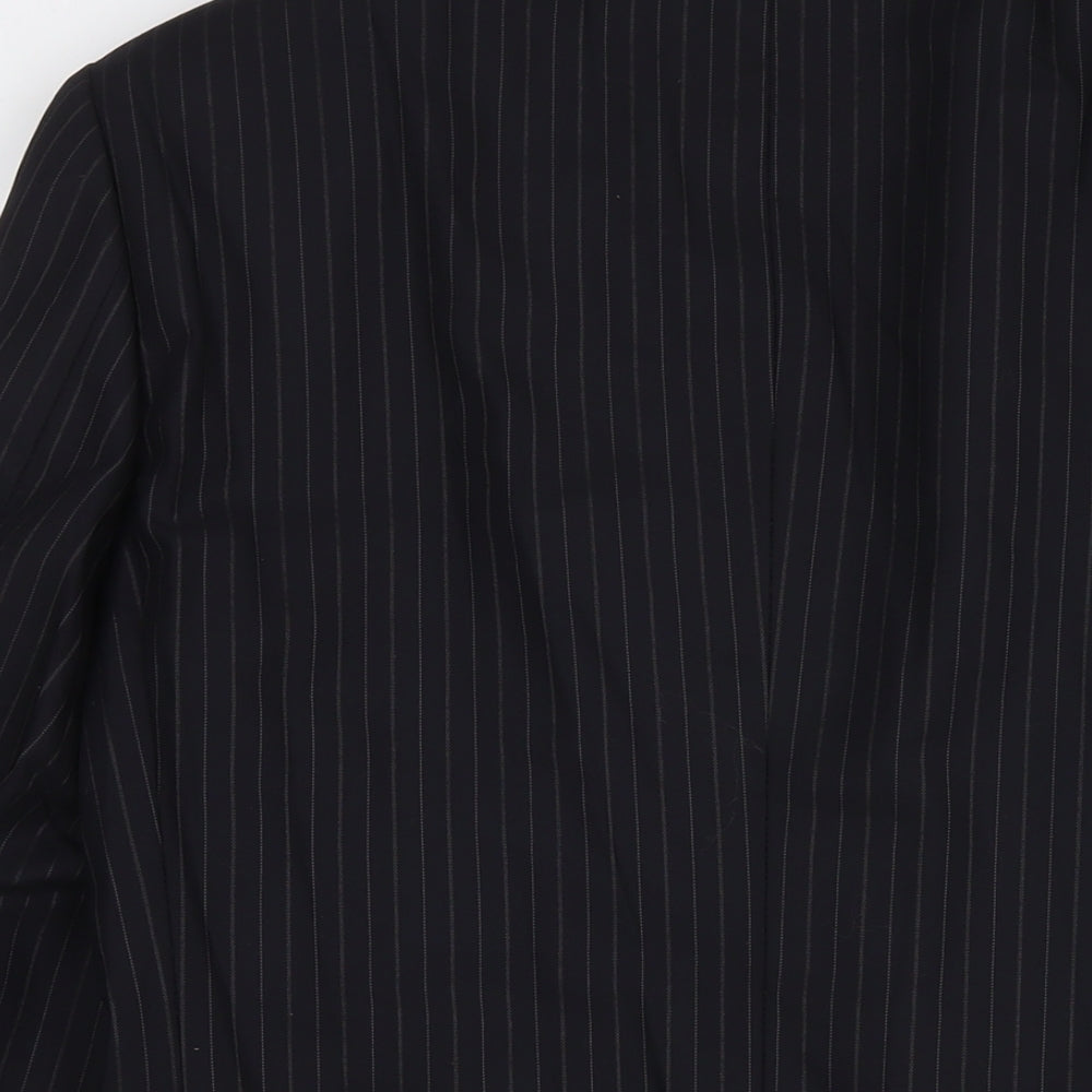 NEXT Mens Black Striped Wool Jacket Blazer Size 40 Regular
