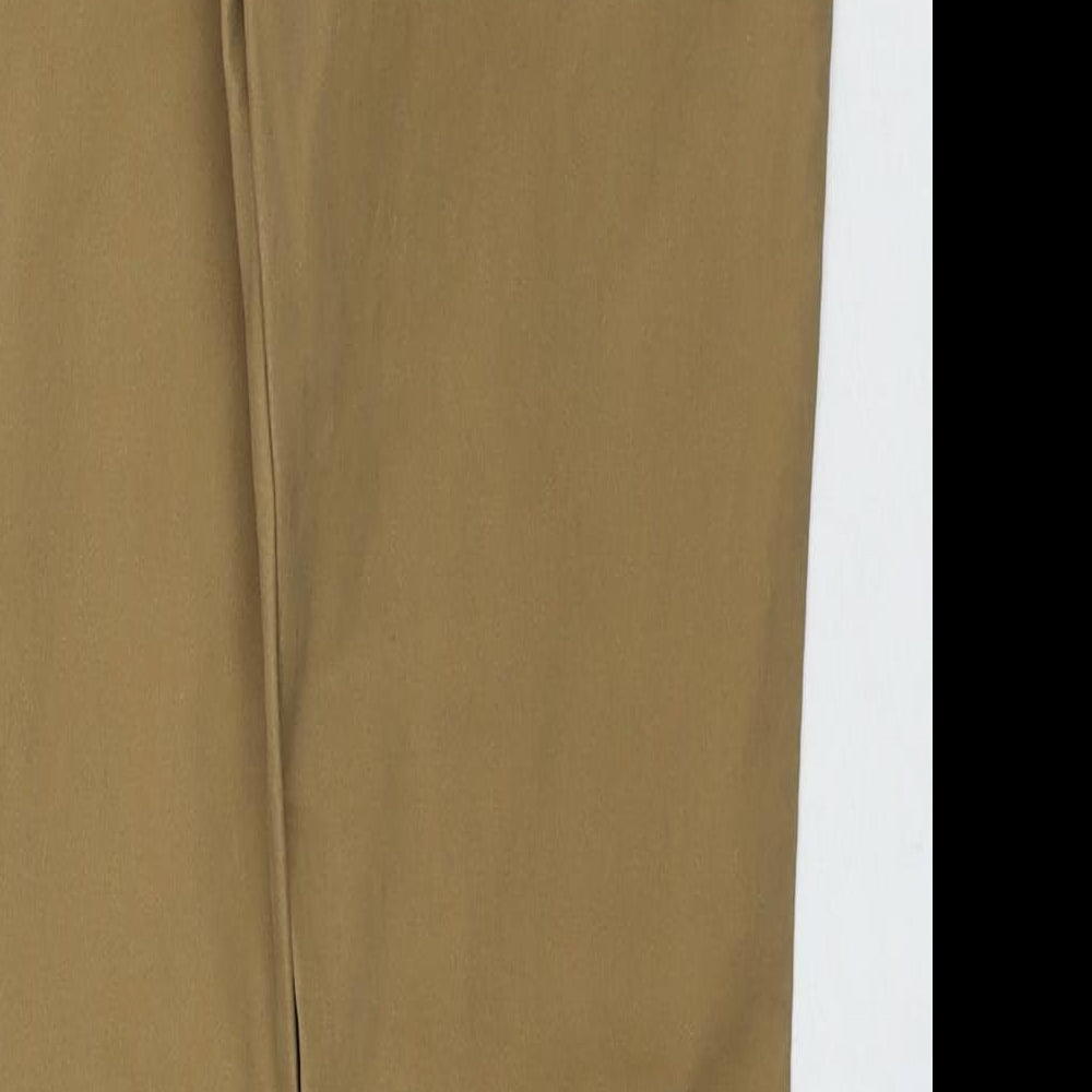 H&M Womens Brown Cotton Straight Jeans Size 8 L31 in Regular Zip