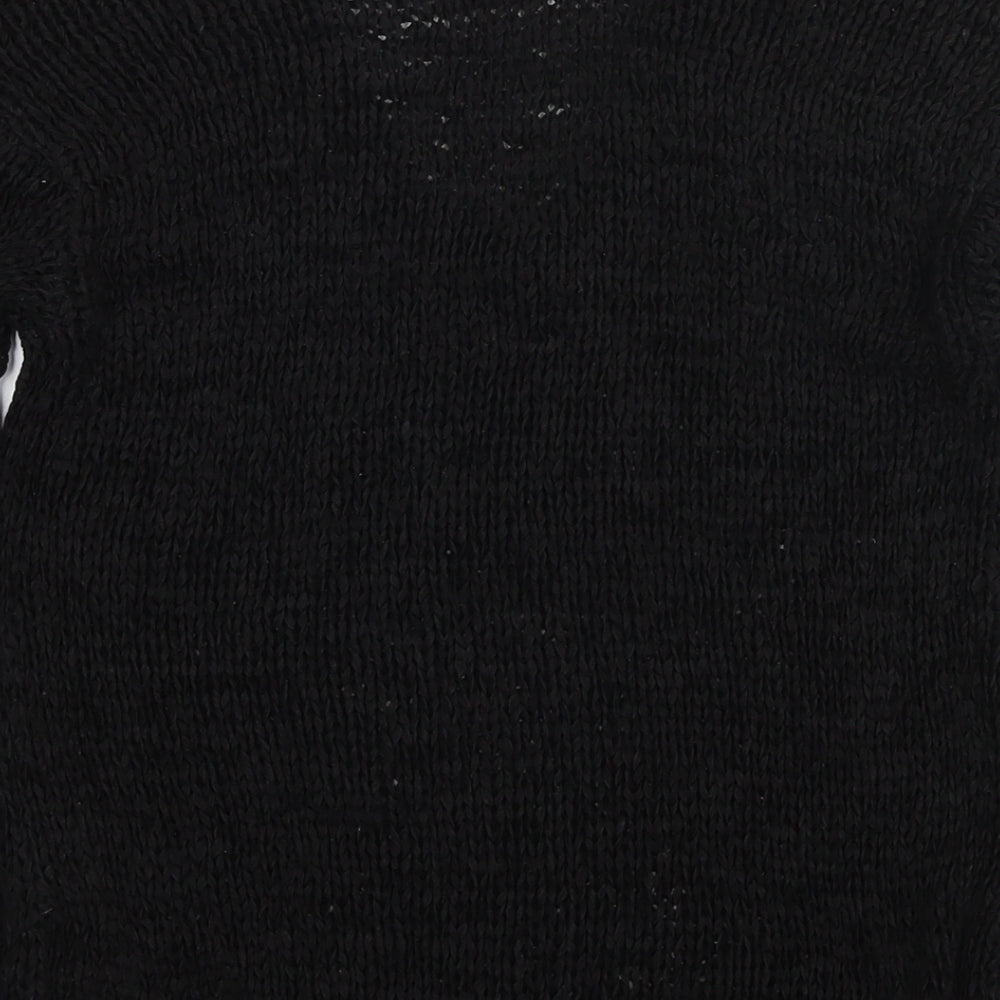 H&M Womens Black V-Neck Acrylic Pullover Jumper Size S