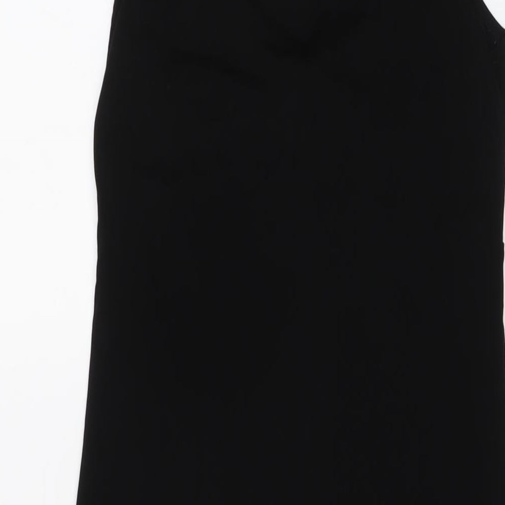 River Island Womens Black Acetate A-Line Size 10 V-Neck Pullover
