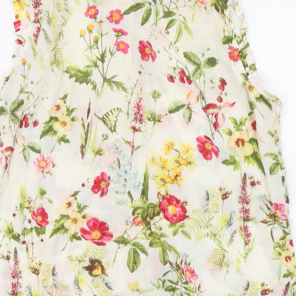Zara Womens Multicoloured Fair Isle Polyester Basic Blouse Size XS Collared